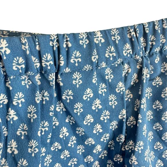 Haute Hippie Blue White Drawstring Waist Lightweight Satin Pajama Shorts Size M - Picture 5 of 7